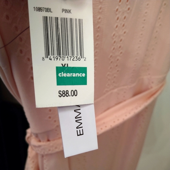 Emma & Michelle Ruffle Knit Eyelet Dress Pink Size XL NWT - Picture 4 of 4